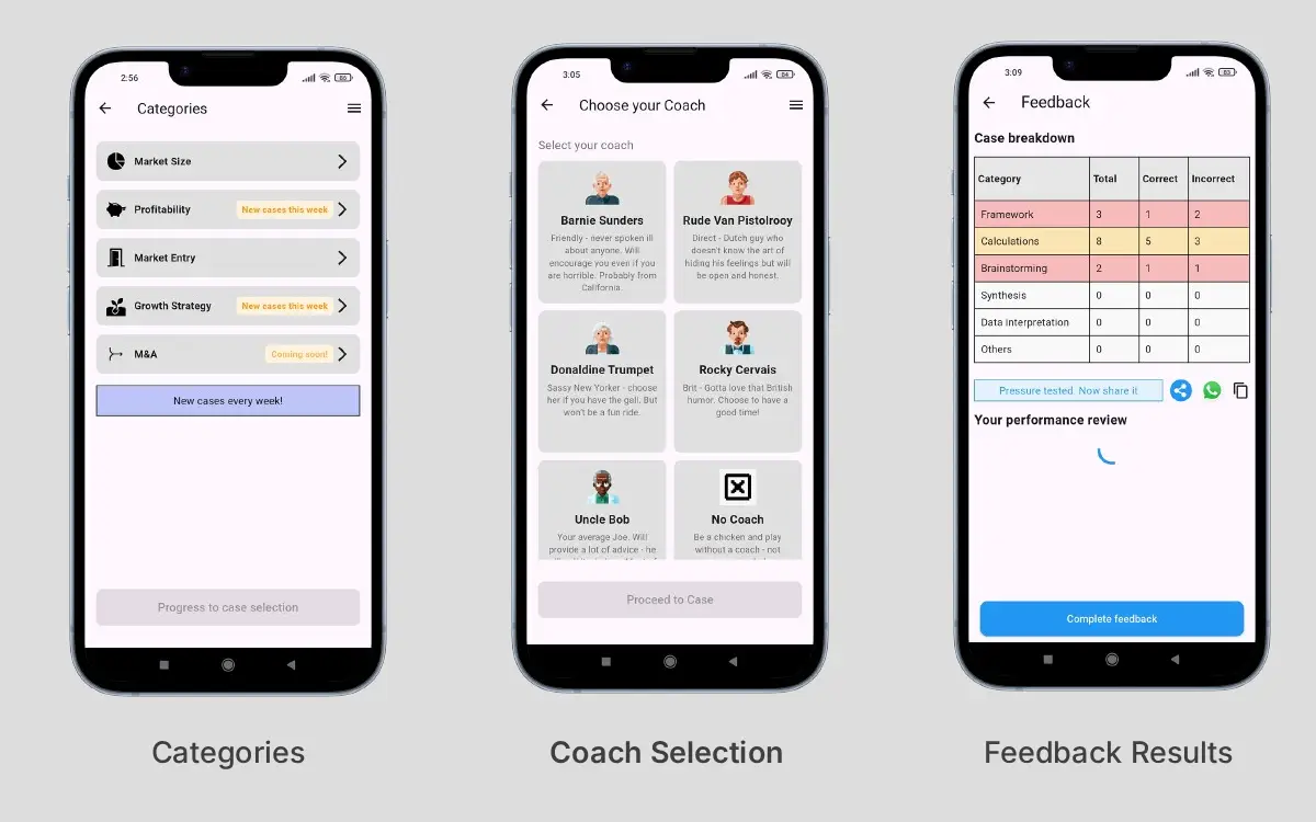 Micro-casing — Before: AI-generated wireframes