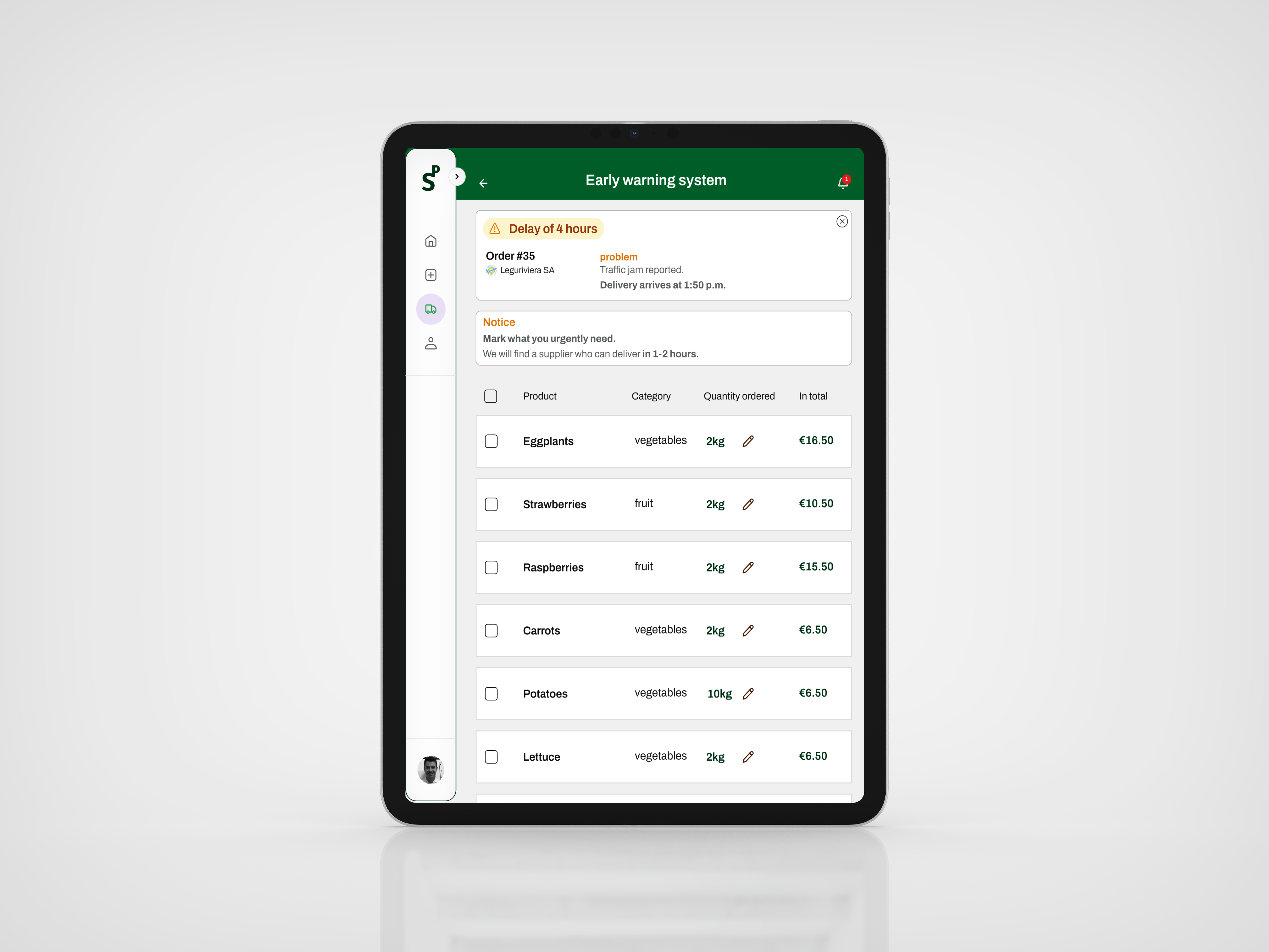 Supply Pro — Alternative Product Selection screen