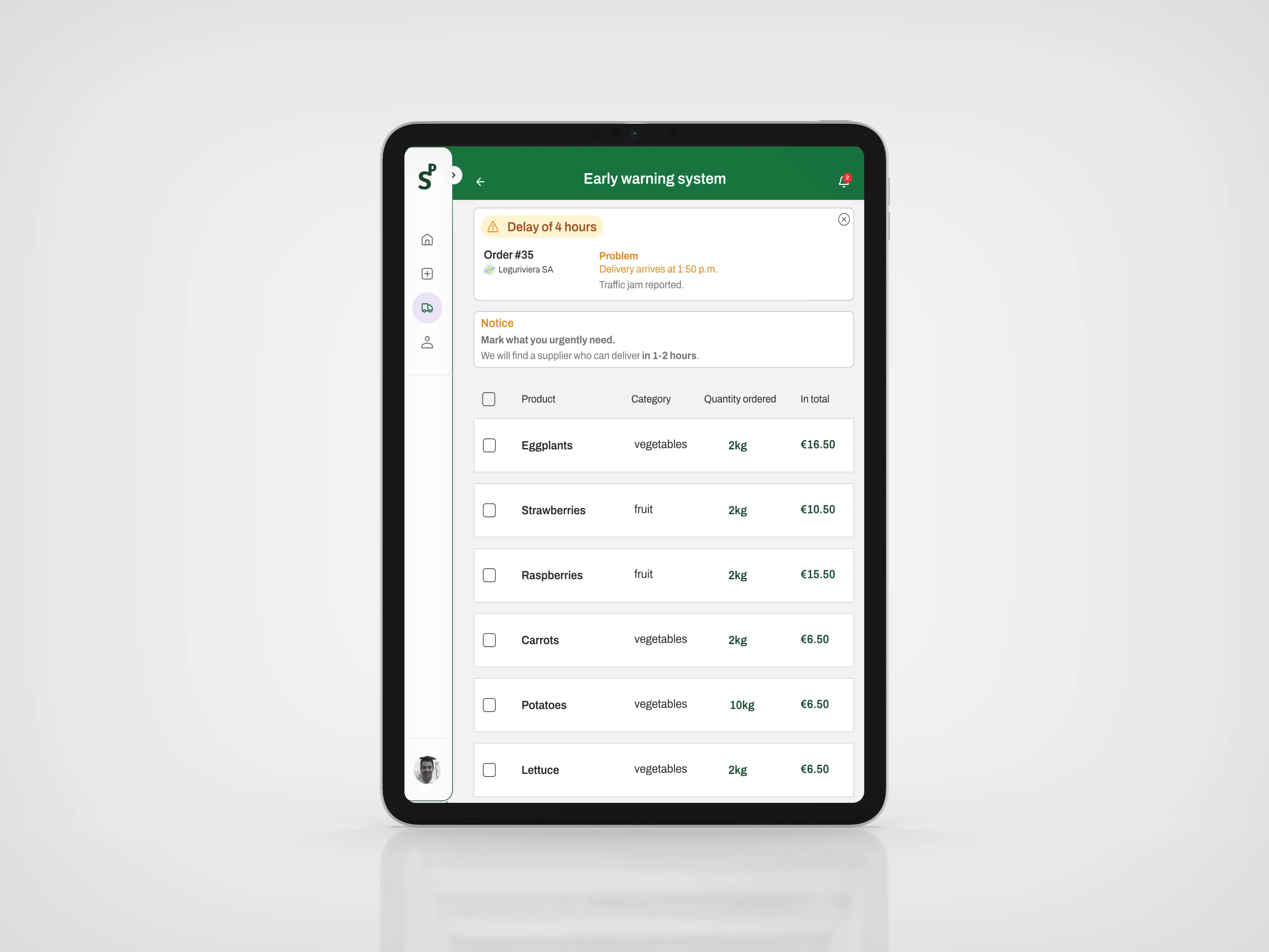Supply Pro — Alternative Product Selection screen